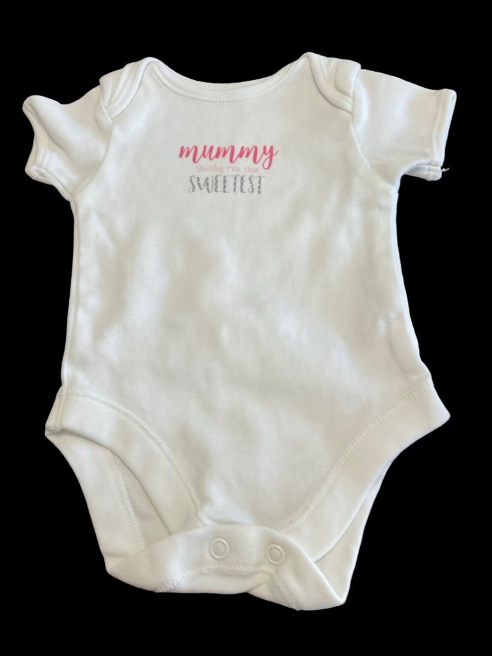 👣 10/$25 - White "Mummy Thinks I'm The Sweetest" Onesie